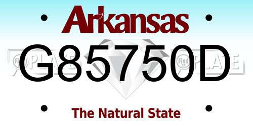 G85750D Arkansas License Plate