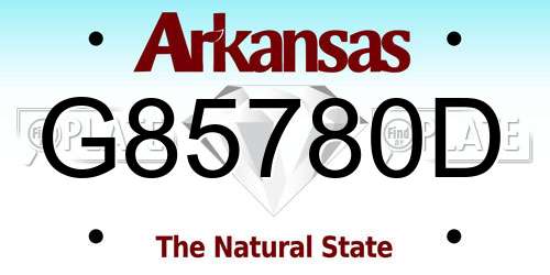 G85780D Arkansas License Plate