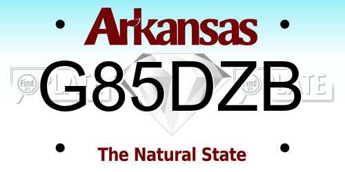 G85DZB Arkansas License Plate