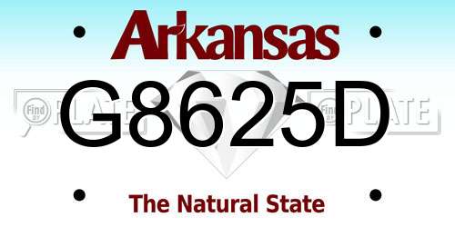 G8625D Arkansas License Plate