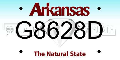 G8628D Arkansas License Plate