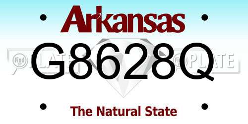 G8628Q Arkansas License Plate