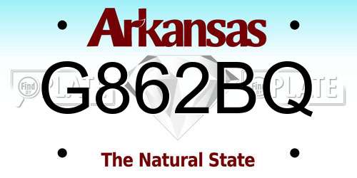 G862BQ Arkansas License Plate