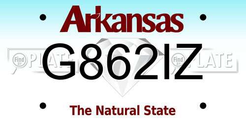 G862IZ Arkansas License Plate