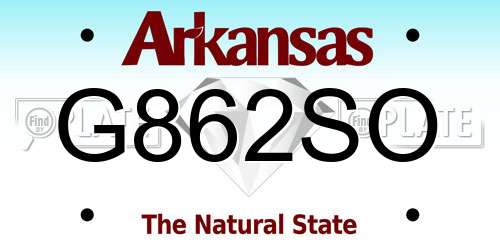 G862SO Arkansas License Plate