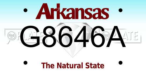 G8646A Arkansas License Plate