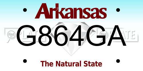 G864GA Arkansas License Plate