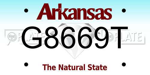 G8669T Arkansas License Plate
