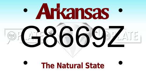G8669Z Arkansas License Plate