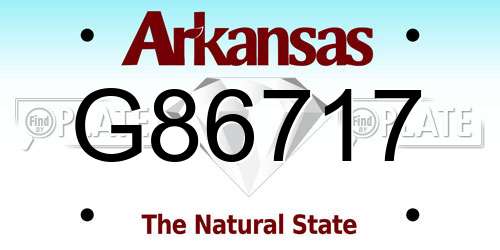 G86717 Arkansas License Plate