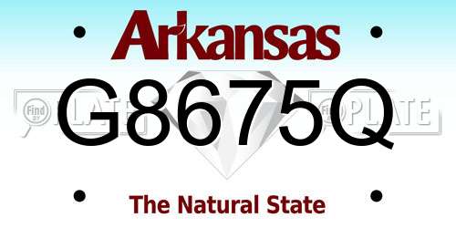 G8675Q Arkansas License Plate