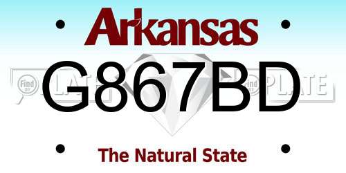 G867BD Arkansas License Plate