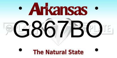 G867BO Arkansas License Plate