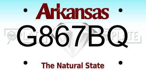 G867BQ Arkansas License Plate
