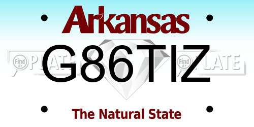 G86TIZ Arkansas License Plate