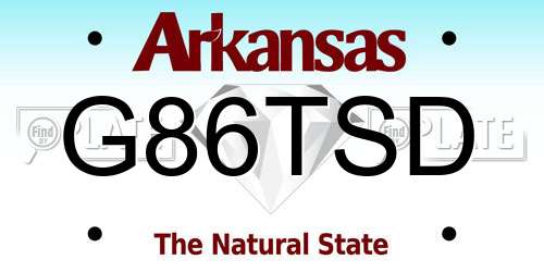 G86TSD Arkansas License Plate