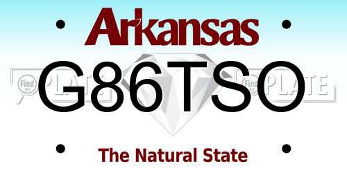 G86TSO Arkansas License Plate