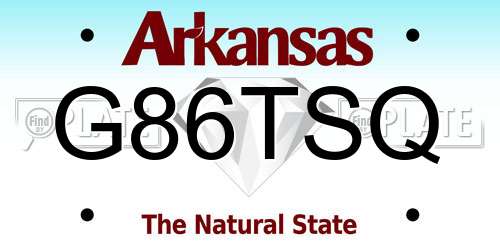G86TSQ Arkansas License Plate