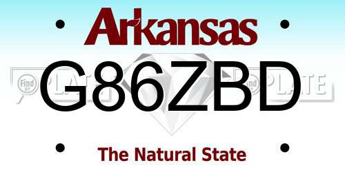 G86ZBD Arkansas License Plate
