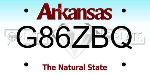 G86ZBQ Arkansas License Plate