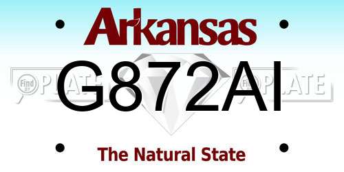 G872AI Arkansas License Plate