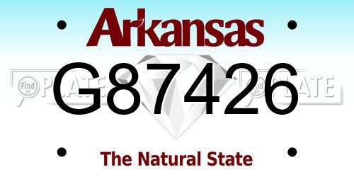 G87426 Arkansas License Plate