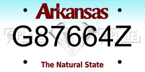G87664Z Arkansas License Plate