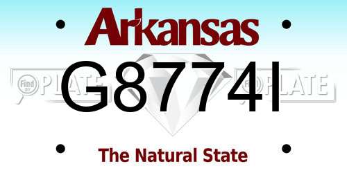G8774I Arkansas License Plate