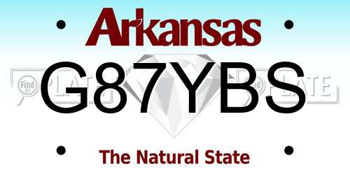 G87YBS Arkansas License Plate