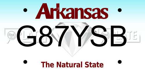 G87YSB Arkansas License Plate