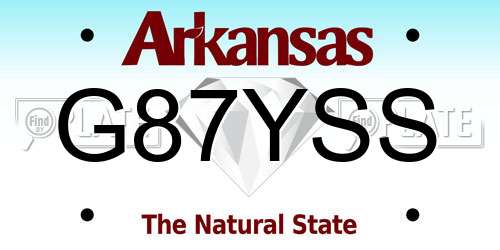 G87YSS Arkansas License Plate