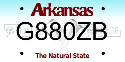 G880ZB Arkansas License Plate