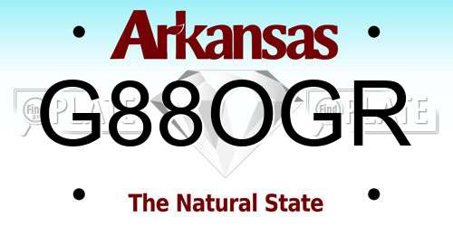 G88OGR Arkansas License Plate