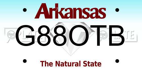 G88OTB Arkansas License Plate