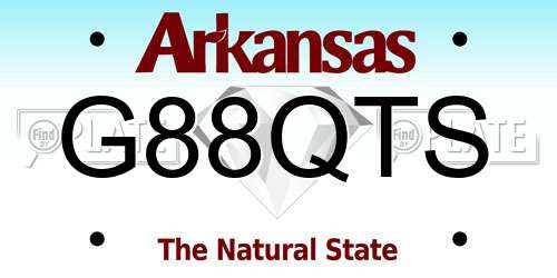 G88QTS Arkansas License Plate