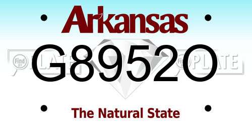 G8952O Arkansas License Plate