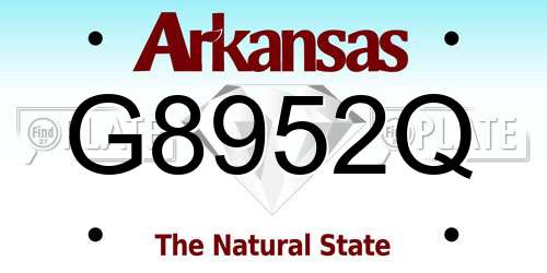 G8952Q Arkansas License Plate