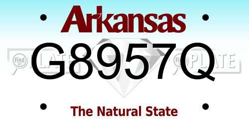 G8957Q Arkansas License Plate