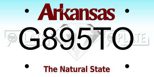 G895TO Arkansas License Plate