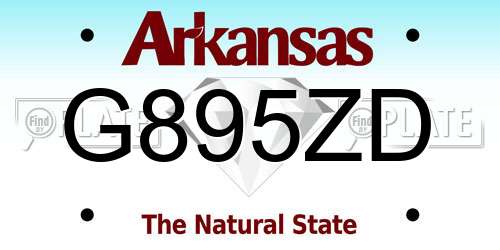 G895ZD Arkansas License Plate