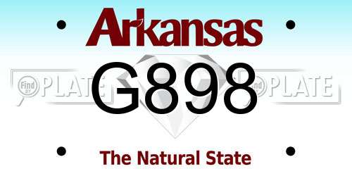 G898 Arkansas License Plate