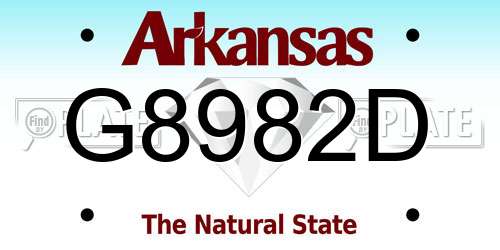 G8982D Arkansas License Plate
