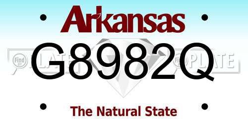 G8982Q Arkansas License Plate