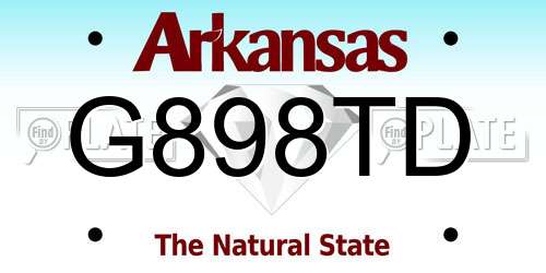 G898TD Arkansas License Plate