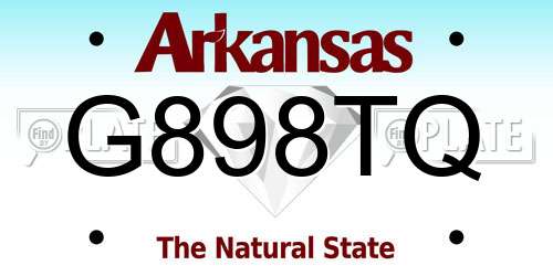 G898TQ Arkansas License Plate