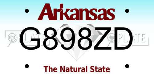 G898ZD Arkansas License Plate