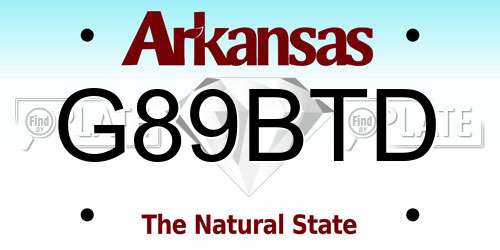 G89BTD Arkansas License Plate