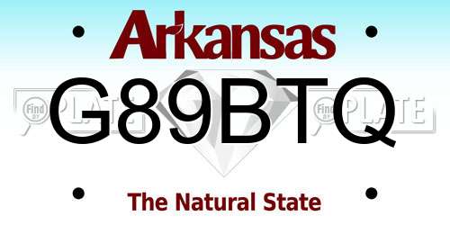 G89BTQ Arkansas License Plate