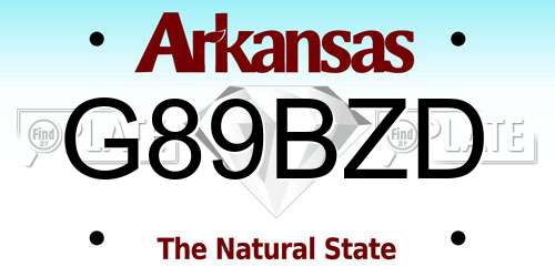 G89BZD Arkansas License Plate