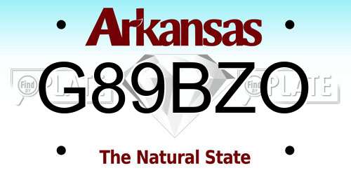 G89BZO Arkansas License Plate